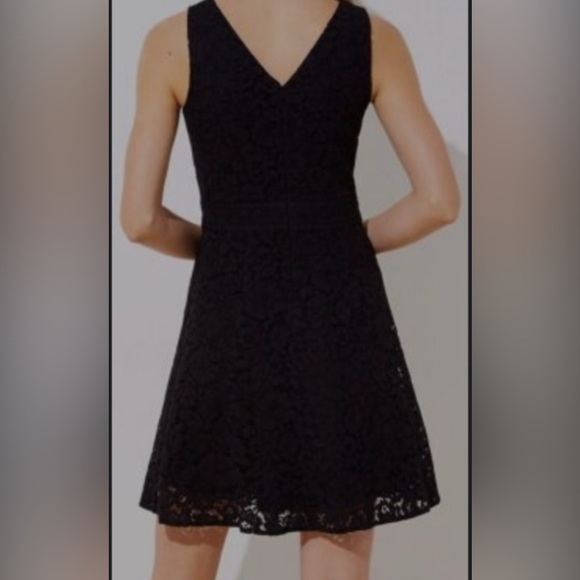 LOFT Black Lace V-Neck Lace Dress. Size 8, NWT. - Picture 2 of 6